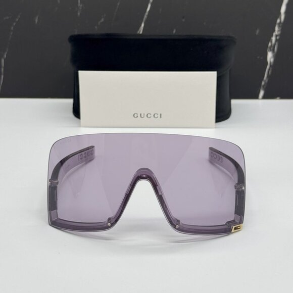 NEW GG1631S 011 GUCCI VIOLET MASK WOMEN GUCCI SUNGLASSES - Picture 3 of 13
